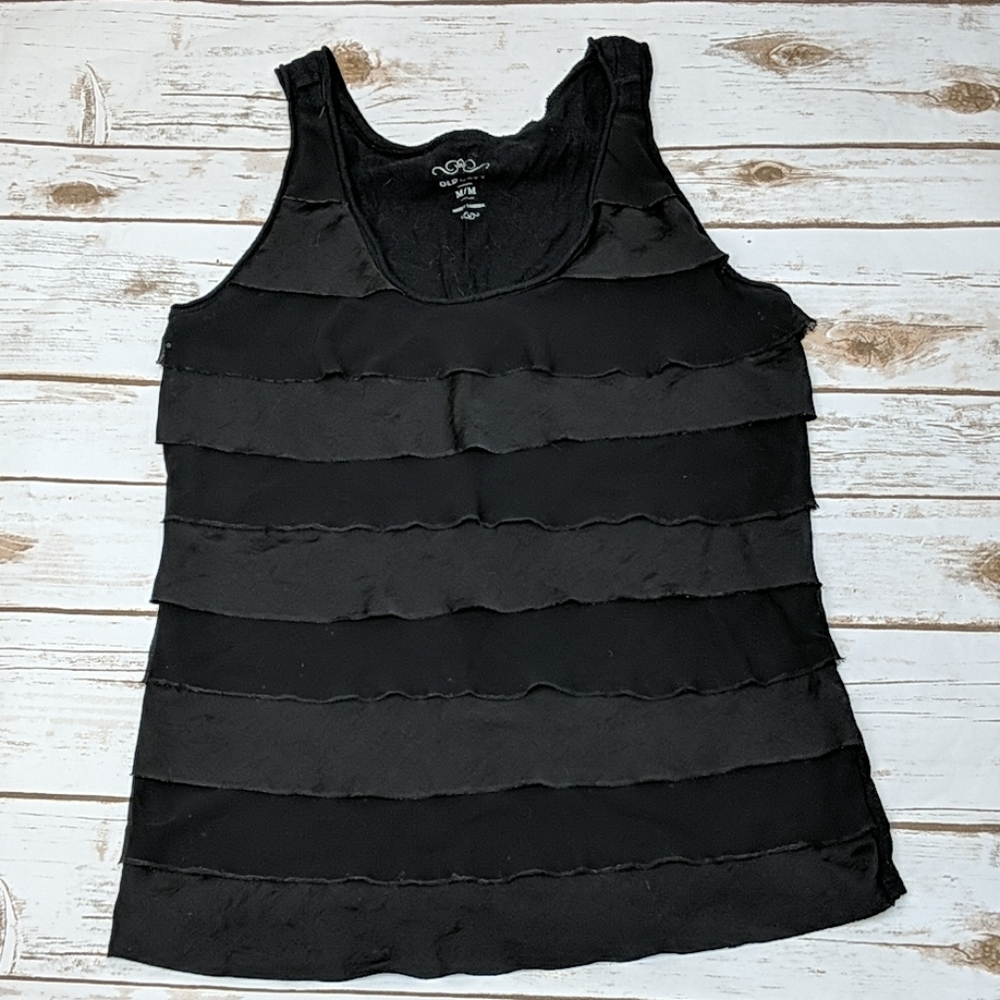 Old Navy Ruffle Black Tank Size M